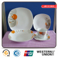 Dinnerset del diseño floral de la porcelana en forma cuadrada